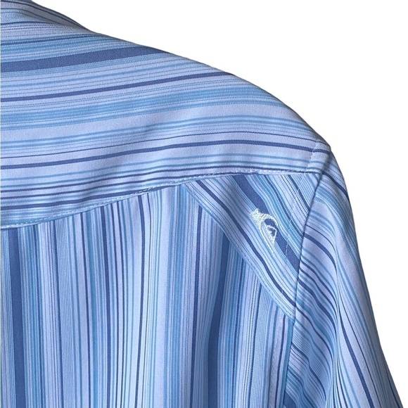 QUIKSILVER Blue & White Striped Button Down Collared Shirt Men S/P Small - Picture 4 of 7